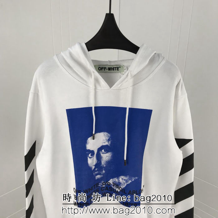 OFF-white18ss秋冬新款 貝爾尼尼人像印花 純棉衛衣 情侶款 ydi1262